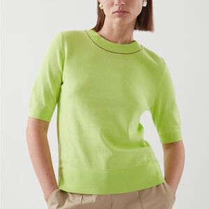 COS Lime Green Short Sleeve Knit Top